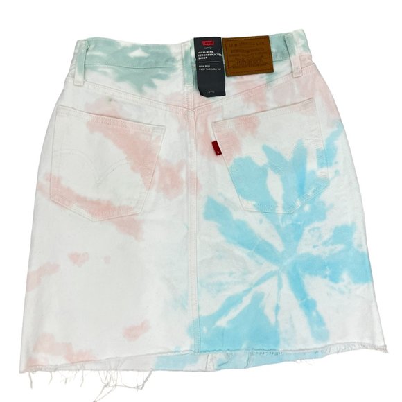 NWT Levi's Premium Deconstructed High Rise Tie Dye raw hem women's skirt size 25 - Picture 2 of 9
